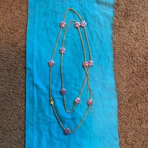 Necklace with purple flowers